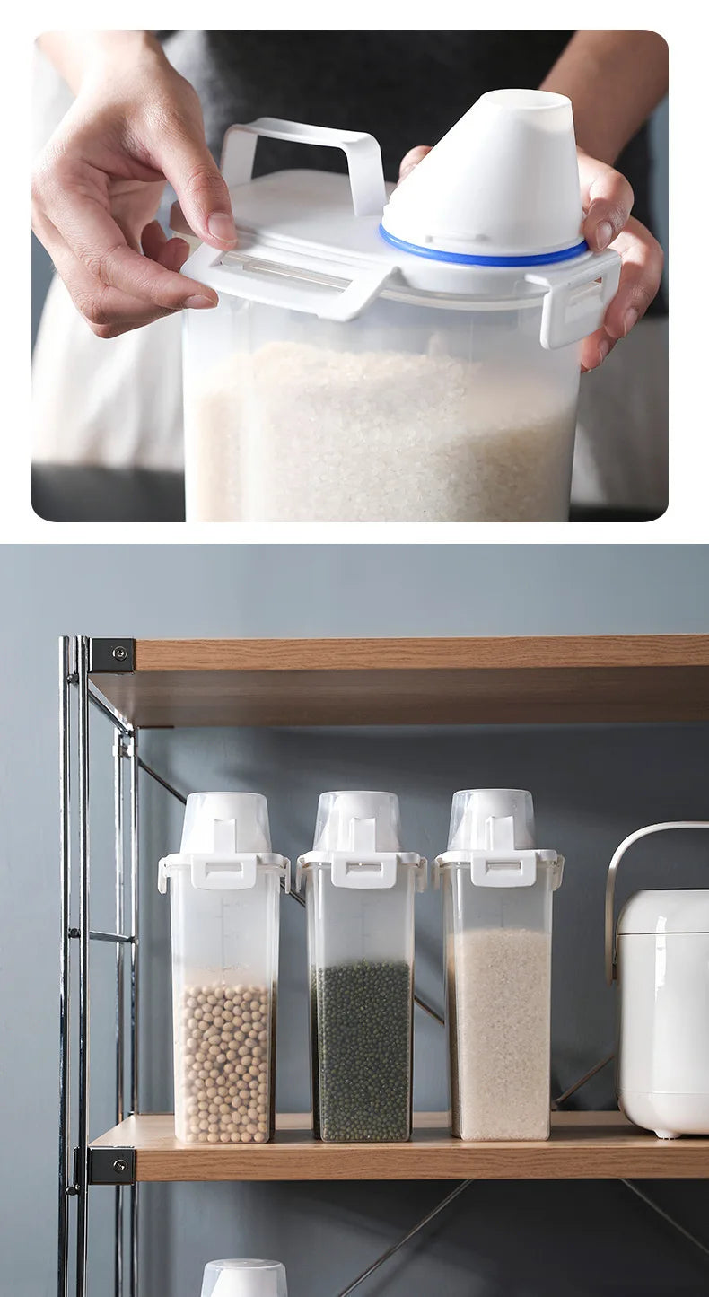 Tarro Hermético de Almacenamiento para Cocina (Grado Alimenticio) | Contenedor Sellado Reutilizable para Alimentos Secos