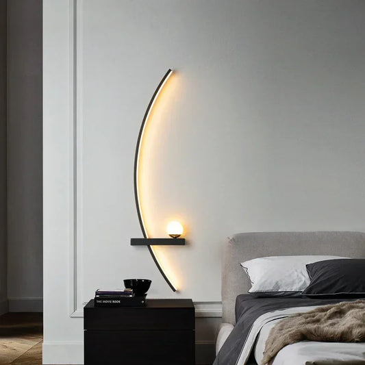 Aplique de Pared LED Moderno de Tiras - Lámpara Sconce Minimalista para Cabecera, Estudio y Escaleras