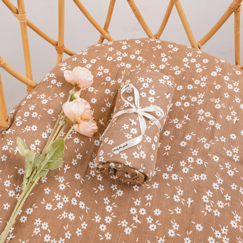 Manta de Muselina de Bambú y Algodón de Doble Capa (120x110 cm) - Envoltura Suave y Multiusos