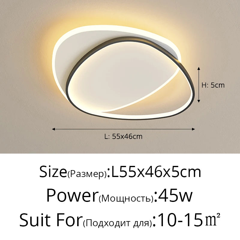 Chandelier LED Moderno QIYIMEI para Salón y Dormitorio | Lámpara de Techo Minimalista de Aluminio | Iluminación de Alta Eficiencia 110-220V