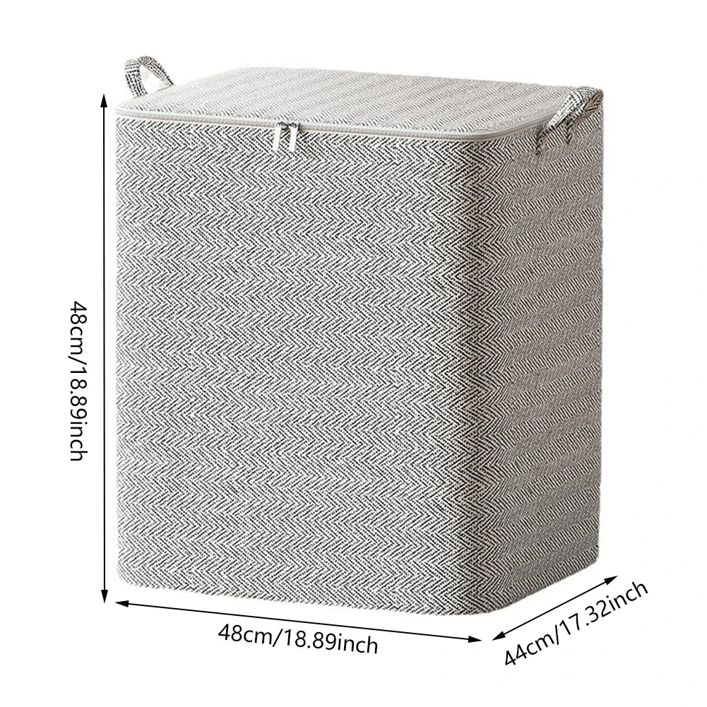 Bolsa Organizadora de Almacenamiento Plegable con Cremallera y Asa (30L a 220L) | Contenedor de Ropa y Edredones para Mudanzas y Armario