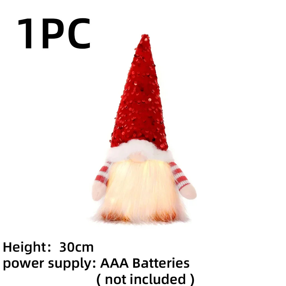 Set de 3 Gnomos de Navidad de Peluche (Tejido Knitted) - Adornos Colgantes de Elfo/Gonk para Árbol de Navidad, Regalo de Año Nuevo
