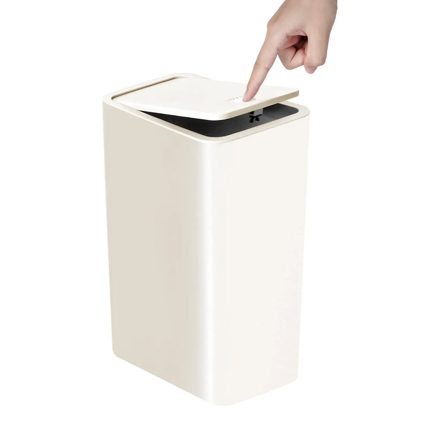 Cubo de Basura Compacto de 10L con Tapa de Presión (Pop-up) - Diseño Delgado y Moderno