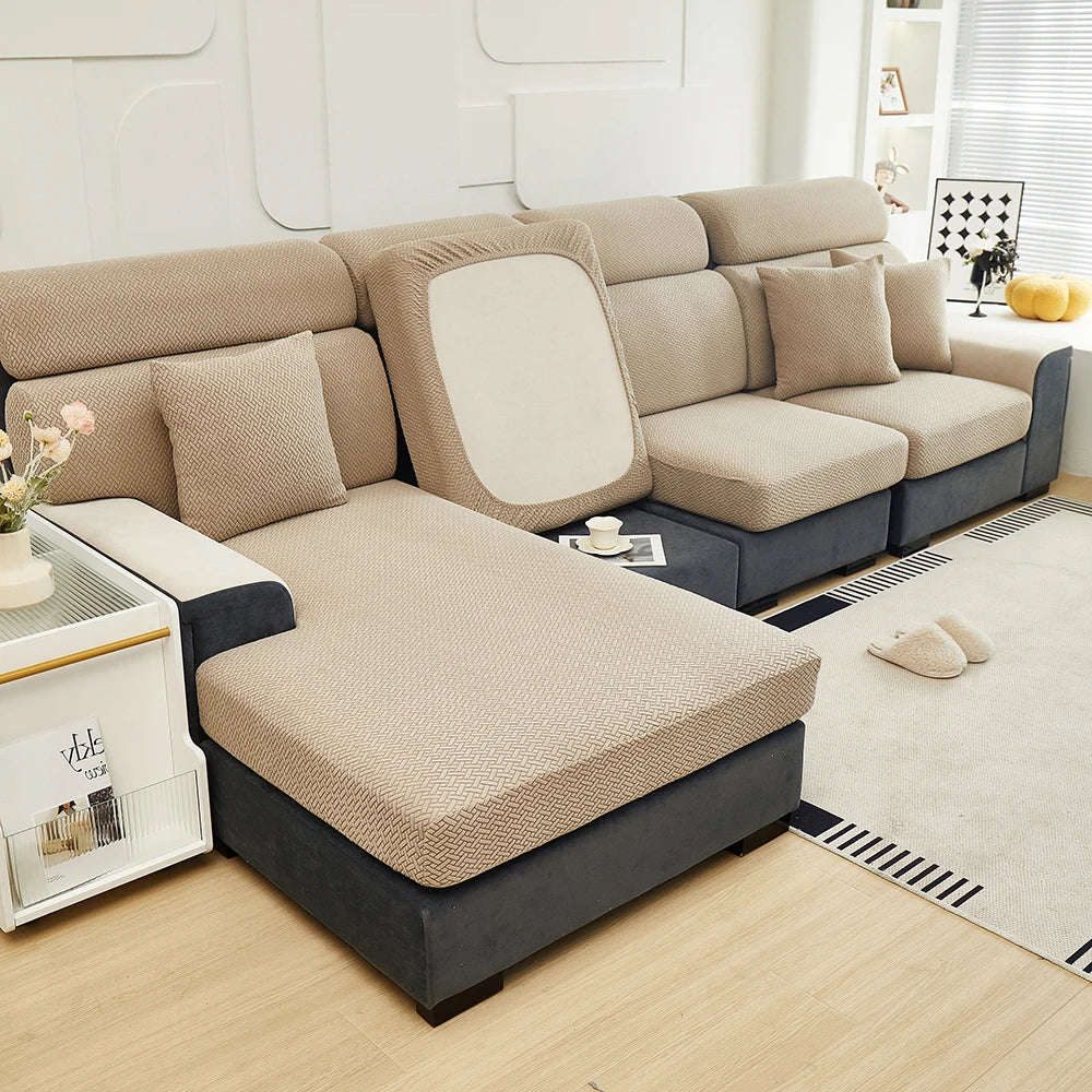 Funda de Sofá Elástica de Jacquard Premium | Protector de Muebles Lavable y Antideslizante | Cubre Sofás para Salón, Oficina y Dormitorio