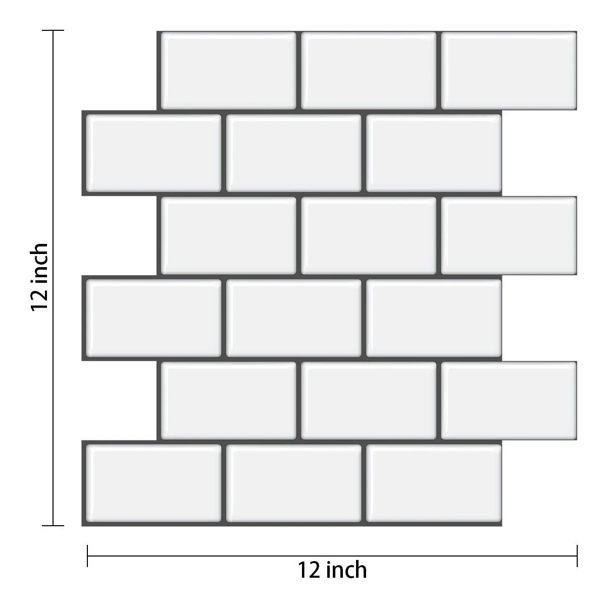 Azulejos Adhesivos Tipo Metro (Subway) 3D - Vinilo de Ladrillo Pelar y Pegar, Resistente al Agua para Salpicaderos de Cocina y Baño (10 Láminas)