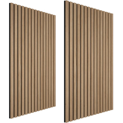 Paneles Acústicos Decorativos TECTAKE Sonic Wall (Chapa de Madera Real) - Set de Lamas con Absorción de Sonido y Fácil Instalación