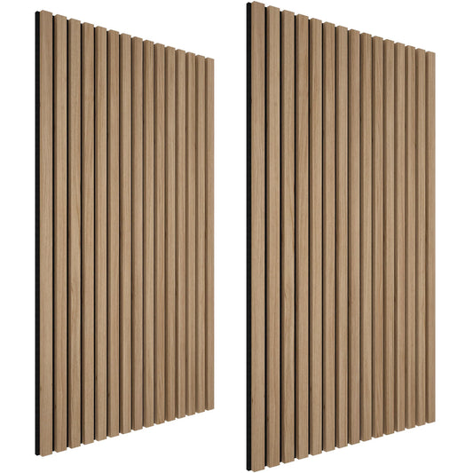 Paneles Acústicos Decorativos TECTAKE Sonic Wall (Chapa de Madera Real) - Set de Lamas con Absorción de Sonido y Fácil Instalación