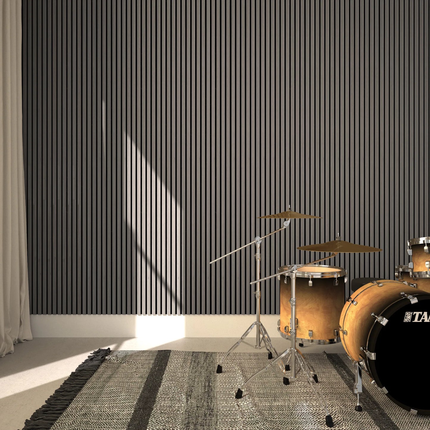 Paneles Acústicos Decorativos TECTAKE Sonic Wall (Chapa de Madera Real) - Set de Lamas con Absorción de Sonido y Fácil Instalación