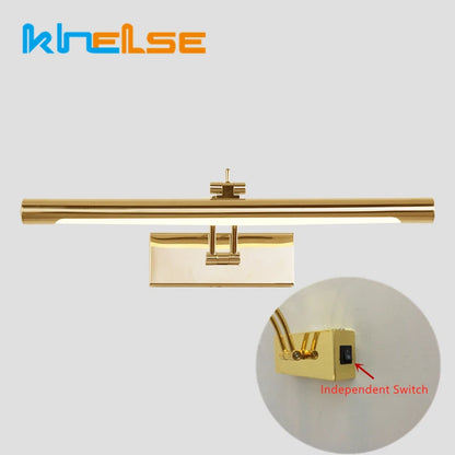 Aplique de Pared LED para Baño (Acero Inoxidable) - Lámpara de Espejo Impermeable L40/55/70CM con Interruptor y 3 Tonos