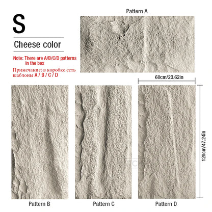 Set de 4 Paneles de Pared 3D de PVC (120x60 cm) - Diseño de Piedra de Alta Simulación