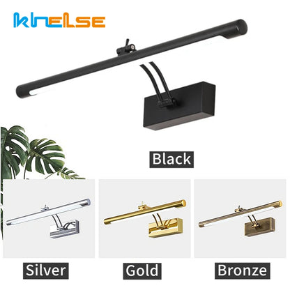 Aplique de Pared LED para Baño (Acero Inoxidable) - Lámpara de Espejo Impermeable L40/55/70CM con Interruptor y 3 Tonos