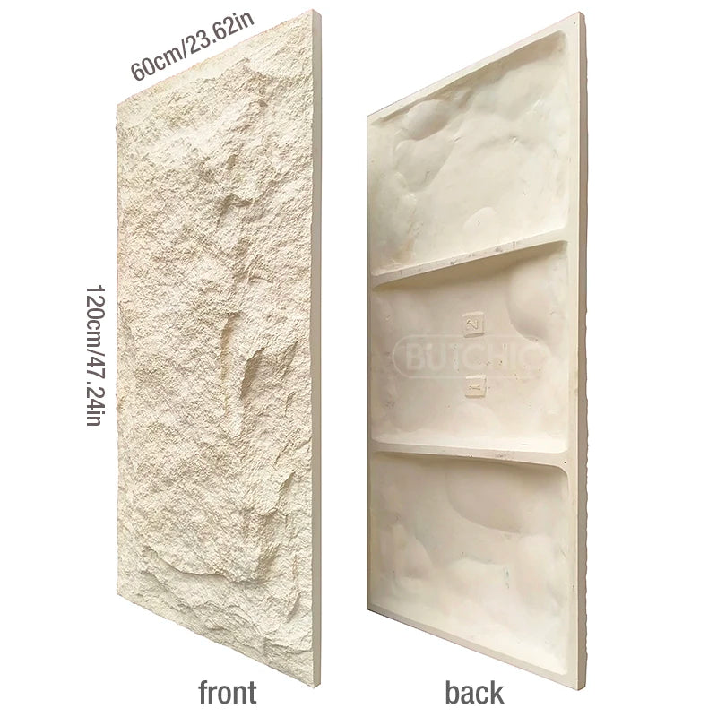 Set de 4 Paneles de Pared 3D de PVC (120x60 cm) - Diseño de Piedra de Alta Simulación
