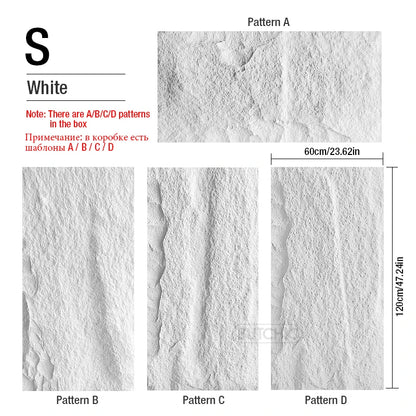 Set de 4 Paneles de Pared 3D de PVC (120x60 cm) - Diseño de Piedra de Alta Simulación
