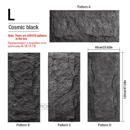 Set de 4 Paneles de Pared 3D de PVC (120x60 cm) - Diseño de Piedra de Alta Simulación