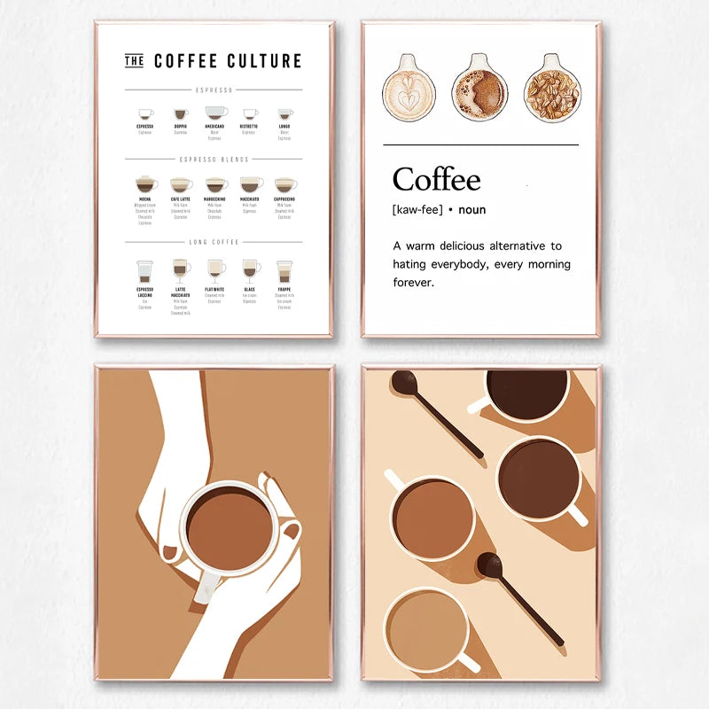 Póster Guía de Café | Lámina de Decoración Moderna para Cocina - Casarae
