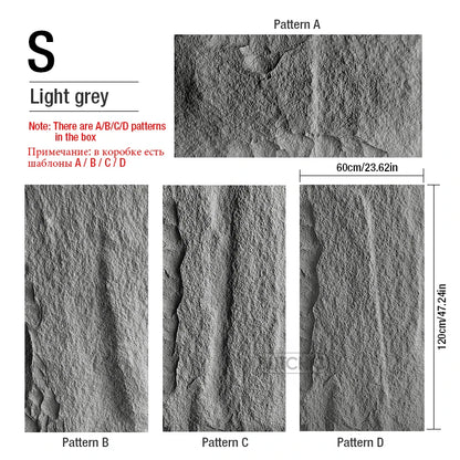 Set de 4 Paneles de Pared 3D de PVC (120x60 cm) - Diseño de Piedra de Alta Simulación