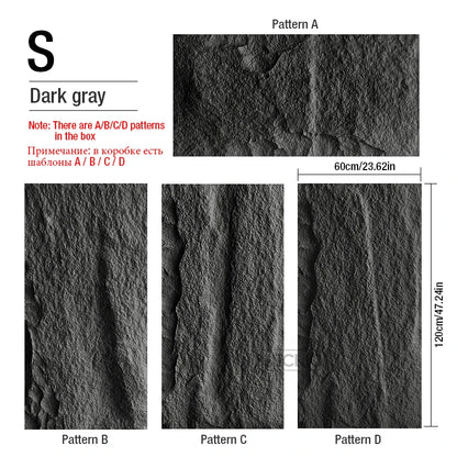 Set de 4 Paneles de Pared 3D de PVC (120x60 cm) - Diseño de Piedra de Alta Simulación