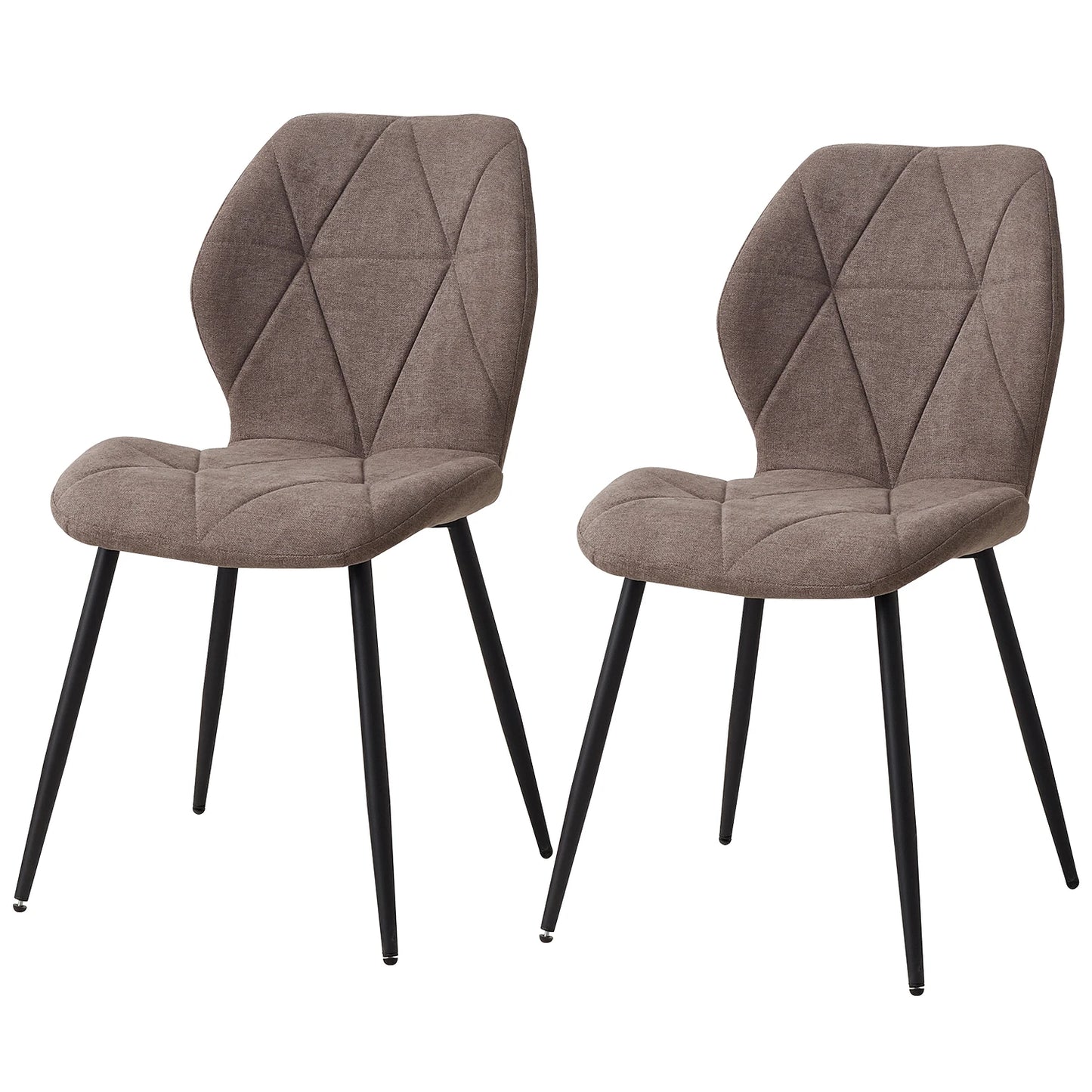 Set de 2/4/6 Sillas de Comedor de Lino Transpirable EGOONM | Sillas Acolchadas Ergonómicas con Patas de Metal Negro | Diseño Nórdico para Salón, Cocina y Restaurante