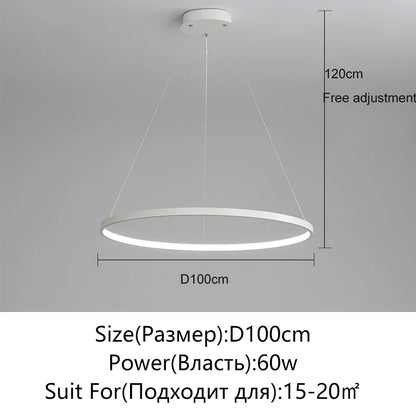 Lámpara Colgante LED Moderna de Diseño Circular | Lámpara de Techo Minimalista para Salón y Comedor - Casarae