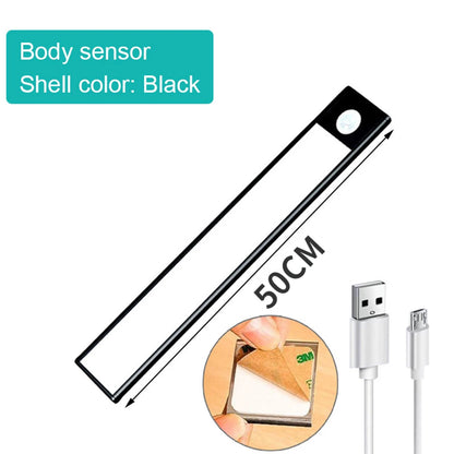 Regleta LED Ultra Fina con Sensor de Movimiento Recargable | Luz Inalámbrica 3 Tonos para Cocina, Armarios y Vestidores | Lámpara Magnética de Aluminio