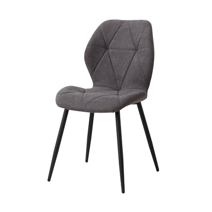 Set de 2/4/6 Sillas de Comedor de Lino Transpirable EGOONM | Sillas Acolchadas Ergonómicas con Patas de Metal Negro | Diseño Nórdico para Salón, Cocina y Restaurante