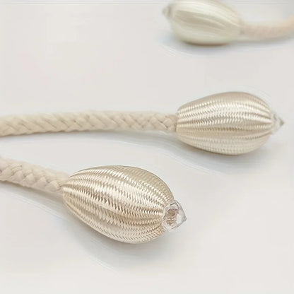 Set de 2 Abrazaderas de Cortina Ajustables con Hebilla Floral