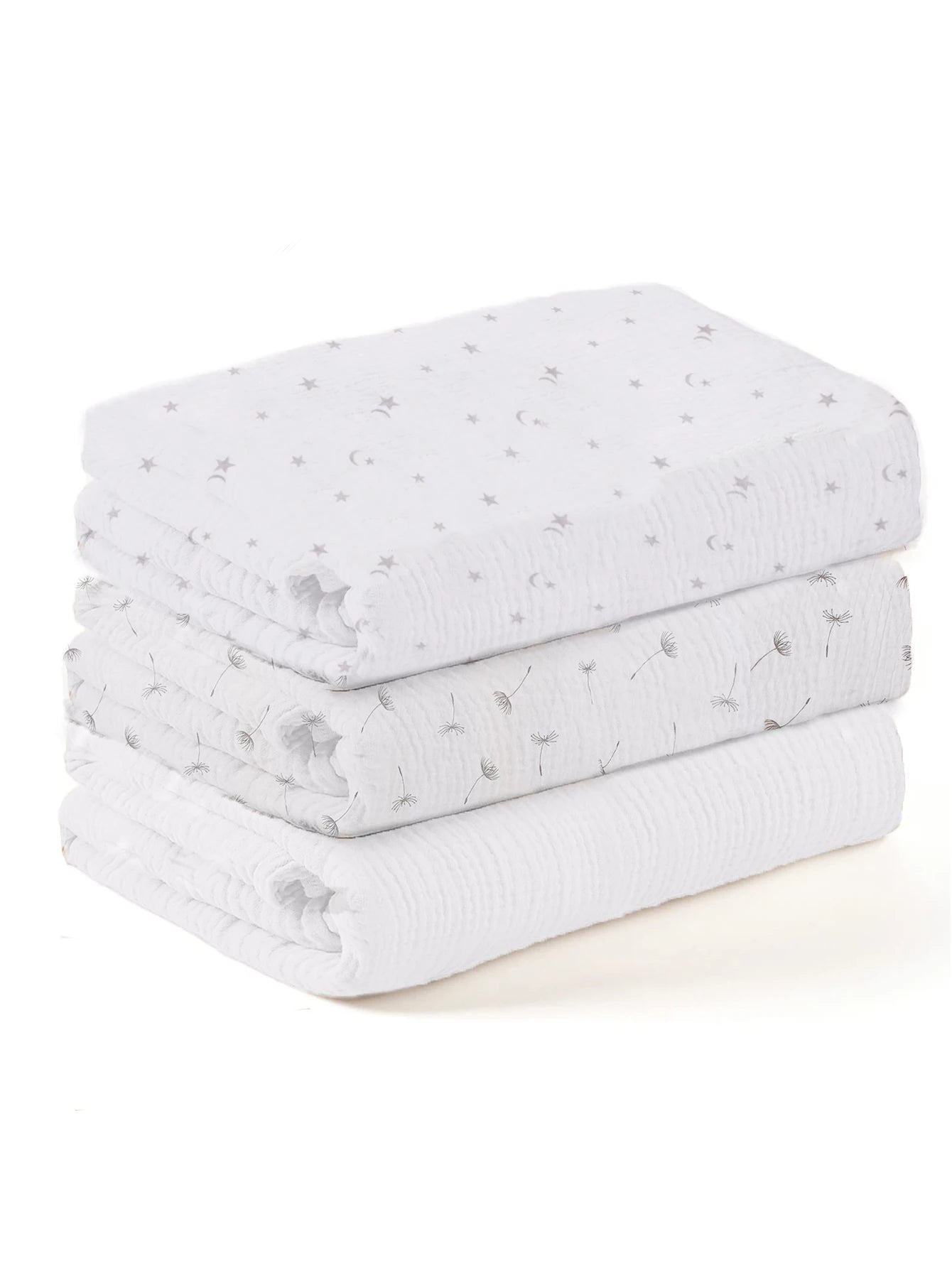 Set de 3 Mantas de Muselina Suave y Transpirable - Envoltura para Recién Nacidos (Swaddle Blankets)