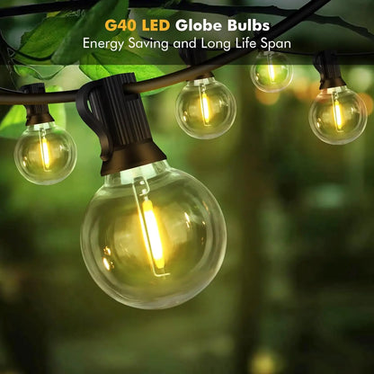 Guirnalda de Luces LED G40 Exterior, Conectable y Resistente al Agua IP65