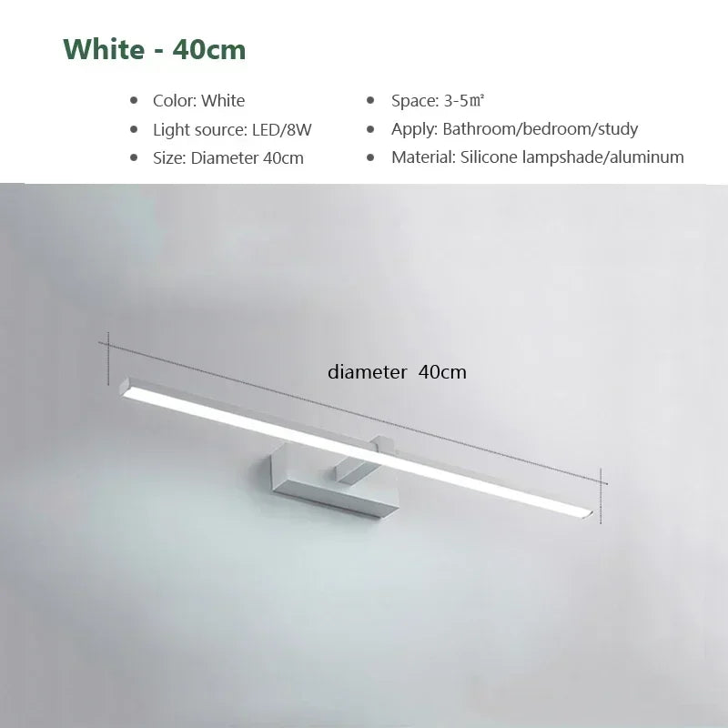 Aplique de Pared LED Moderno DAMIASMIL - Lámpara Sconce de Tocador para Espejo de Baño y Maquillaje