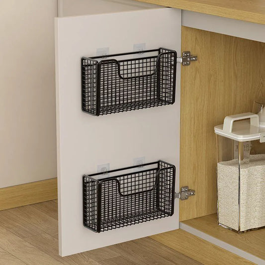 Cesta Organizadora Colgante Sin Taladro para Puerta de Gabinete | Estante de Almacenamiento Multiusos para Cocina y Baño