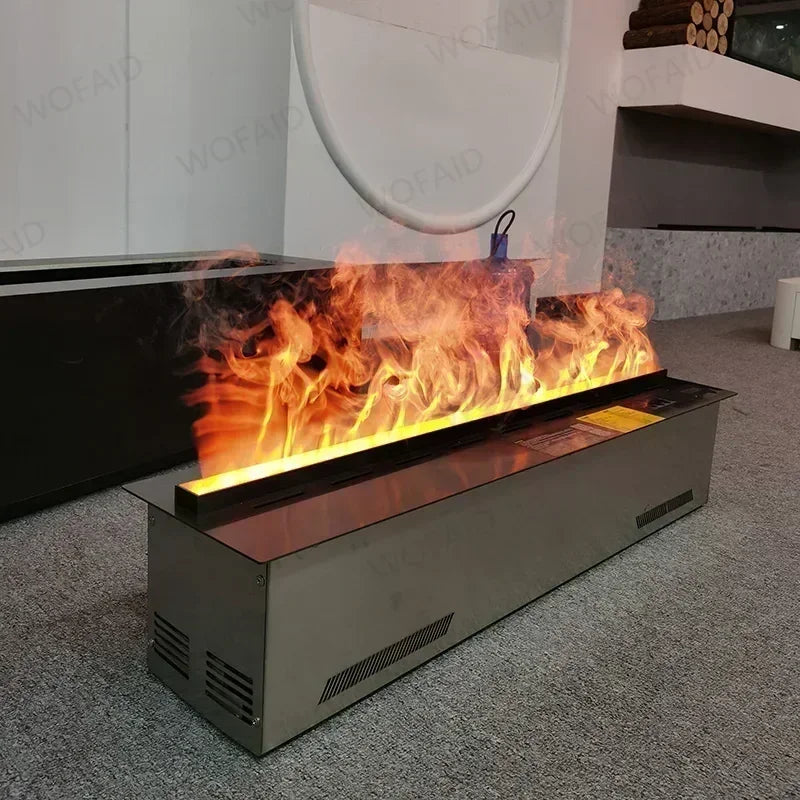 Chimenea Eléctrica 3D de Vapor de Agua con Control Tuya Smart | Fuego de Humo Frío LED Multicolor con App y Mando | Humidificador de Lujo para Salón