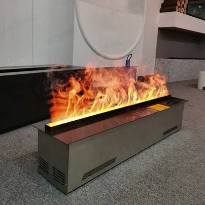 Chimenea Eléctrica 3D de Vapor de Agua con Control Tuya Smart | Fuego de Humo Frío LED Multicolor con App y Mando | Humidificador de Lujo para Salón