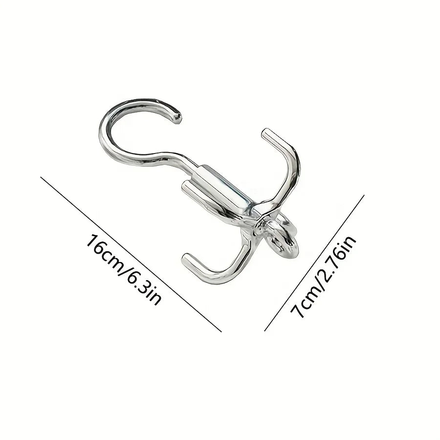 Colgador Giratorio de 4 Ganchos para Armario | Organizador de Cinturones, Corbatas y Bufandas con Rotación 360°