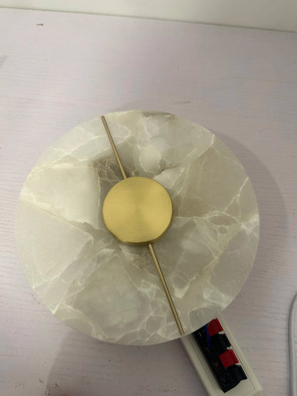 Lámpara de Pared de Mármol de Lujo LUMA | Aplique de Alabastro Natural de Diseño Creativo | Iluminación de Pared para Dormitorio, Salón y Pasillos