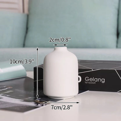 Jarrón decorativo de cerámica blanca estilo nórdico