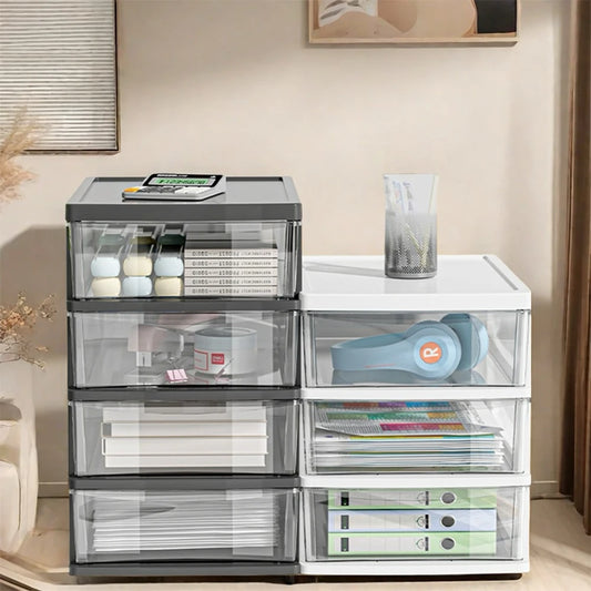 Organizador de Escritorio Modular con Cajones (2 a 6 Capas) - Caja de Almacenamiento de Plástico PP para Oficina y Hogar