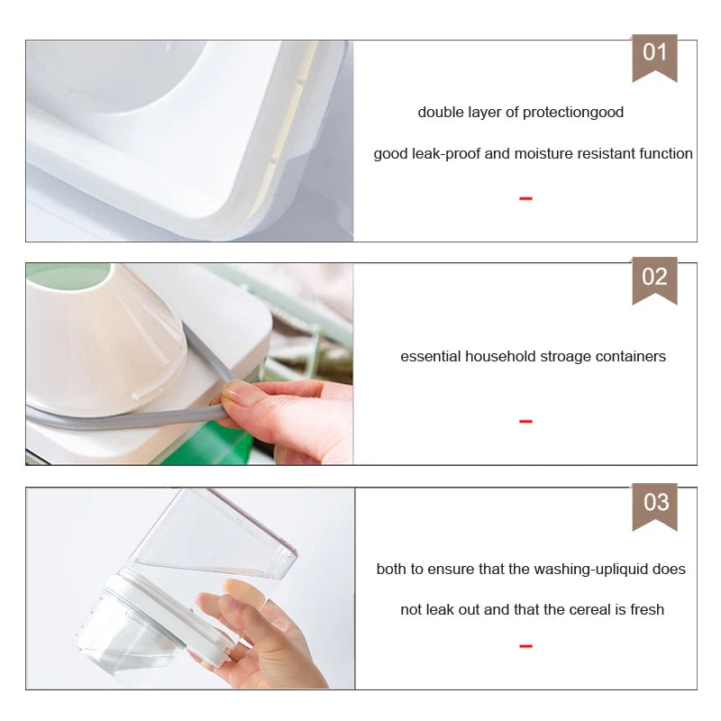 Bote para detergente en polvo con taza medidora