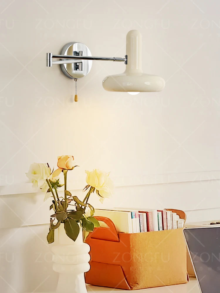 Lámpara de Pared Extensible Nórdica (Diseño Retráctil y Giratorio) - Aplique de Lectura/Trabajo para Cabecera E27