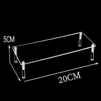 Expositor Transparente de Acrílico de 2 Escalones - Organizador Multiusos para Figuras, Postres y Perfumes