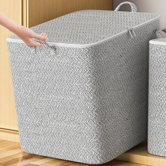 Bolsa Organizadora de Almacenamiento Plegable con Cremallera y Asa (30L a 220L) | Contenedor de Ropa y Edredones para Mudanzas y Armario