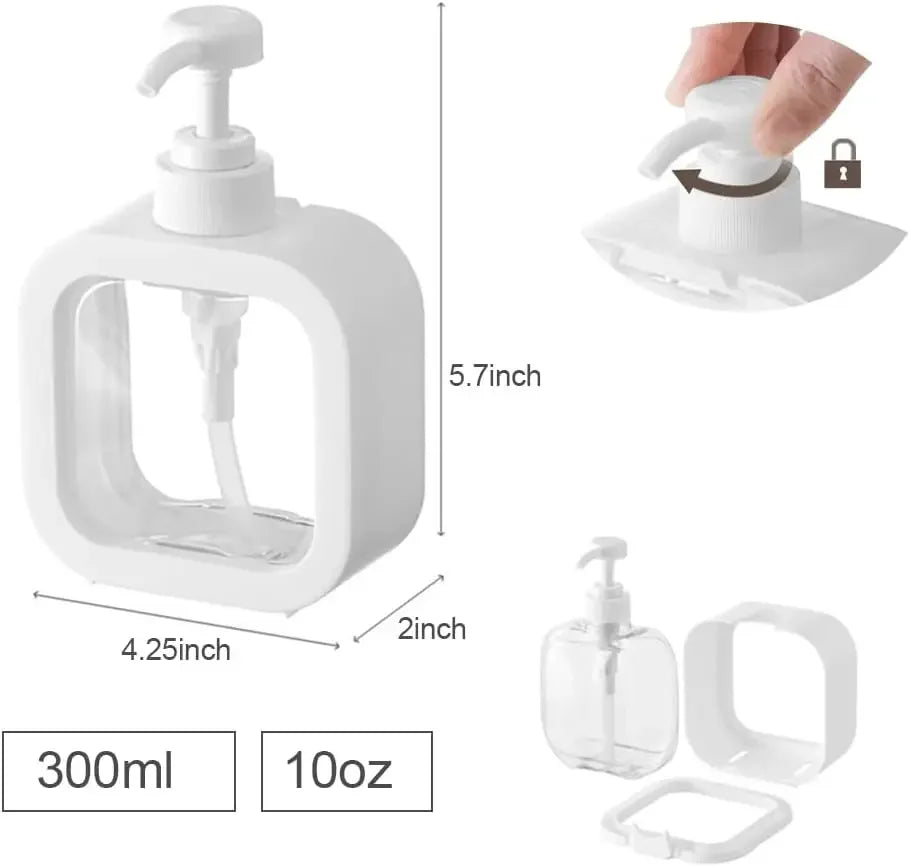 Dispensador de Jabón Rellenable (300/500 ml) - Plástico PET Moderno con Etiqueta Impermeable