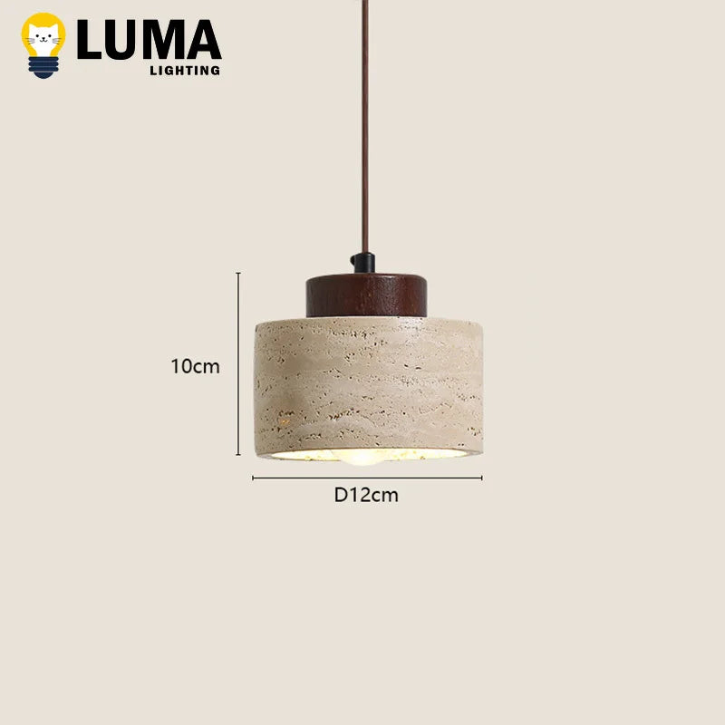 Lámpara colgante Wabi-Sabi de piedra