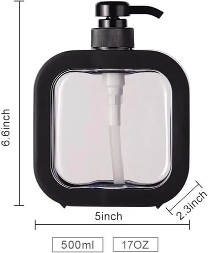 Dispensador de Jabón Rellenable (300/500 ml) - Plástico PET Moderno con Etiqueta Impermeable