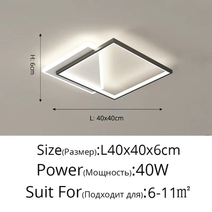 Chandelier LED Moderno QIYIMEI para Salón y Dormitorio | Lámpara de Techo Minimalista de Aluminio | Iluminación de Alta Eficiencia 110-220V