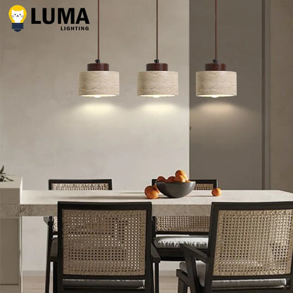 Lámpara colgante Wabi-Sabi de piedra