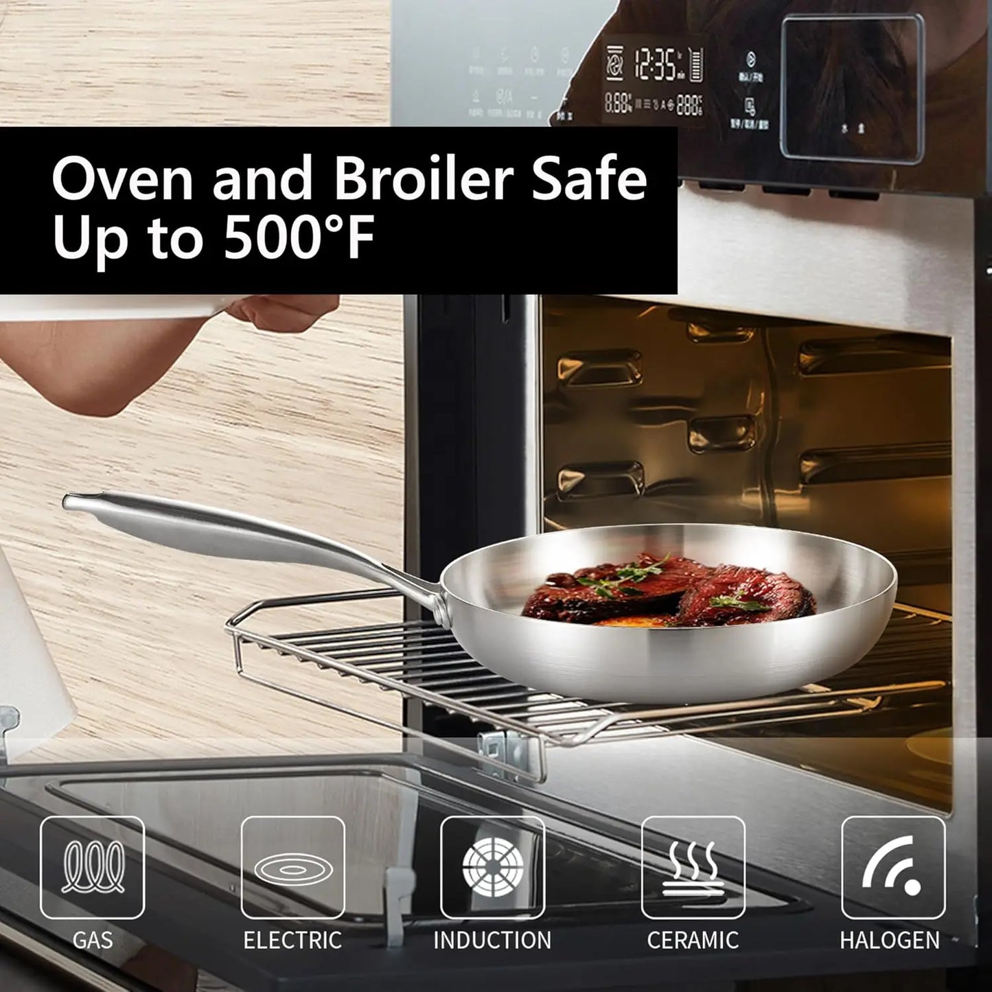 Set de 2/3 Sartenes Wok de Acero Inoxidable 304 Sin Recubrimiento | Fondo Redondo Tradicional | Apto para Gas e Inducción