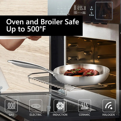 Set de 2/3 Sartenes Wok de Acero Inoxidable 304 Sin Recubrimiento | Fondo Redondo Tradicional | Apto para Gas e Inducción