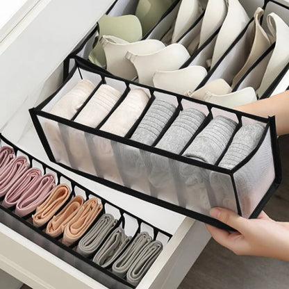 Organizador de Cajones Plegable con 7, 9 u 11 Compartimentos | Caja Separadora para Ropa Interior, Calcetines y Jeans