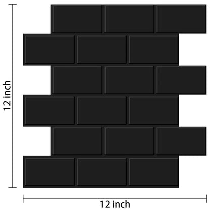 Azulejos Adhesivos Tipo Metro (Subway) 3D - Vinilo de Ladrillo Pelar y Pegar, Resistente al Agua para Salpicaderos de Cocina y Baño (10 Láminas)