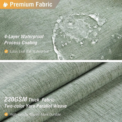 Cortina de Ducha de Lino de Lujo (Imitación Lino Grueso) - Impermeable con Ganchos de Metal Plateado